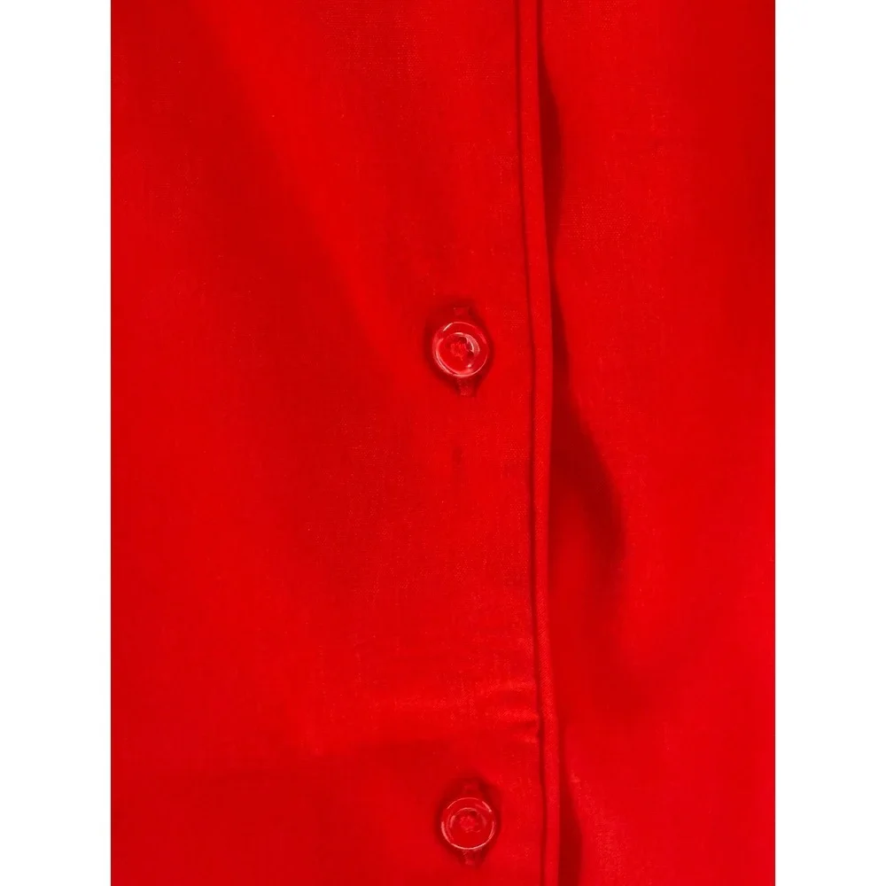 Catherines‎ Sleeveless Button Down Shirt Red Pocket Front Plus 22/24W